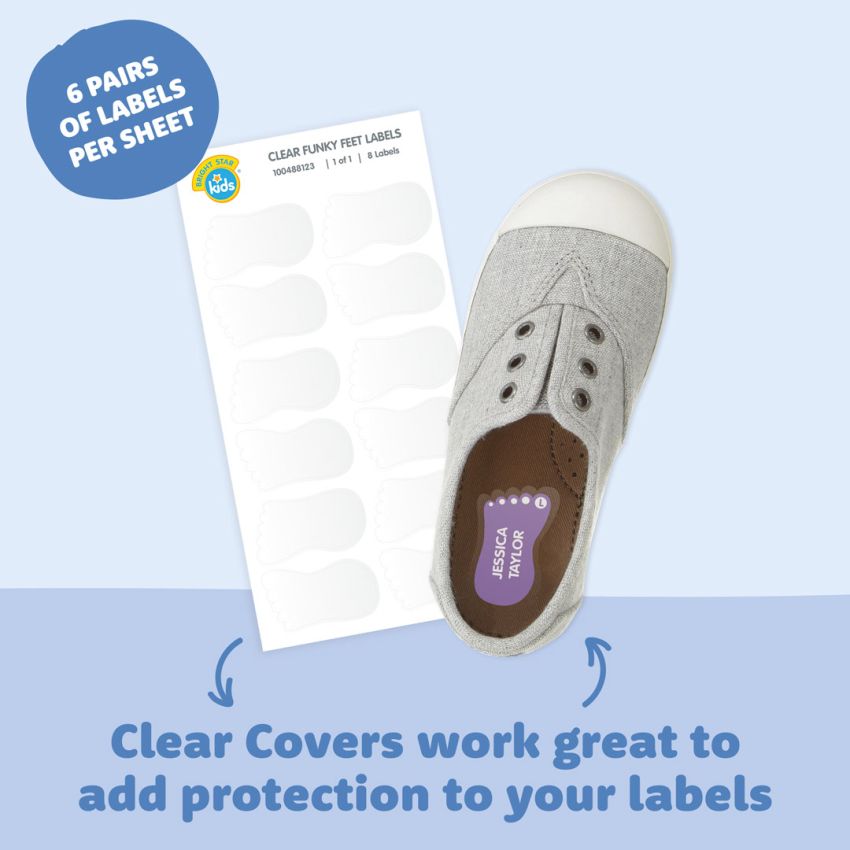 Clear Shoe Name Label Covers product preview image