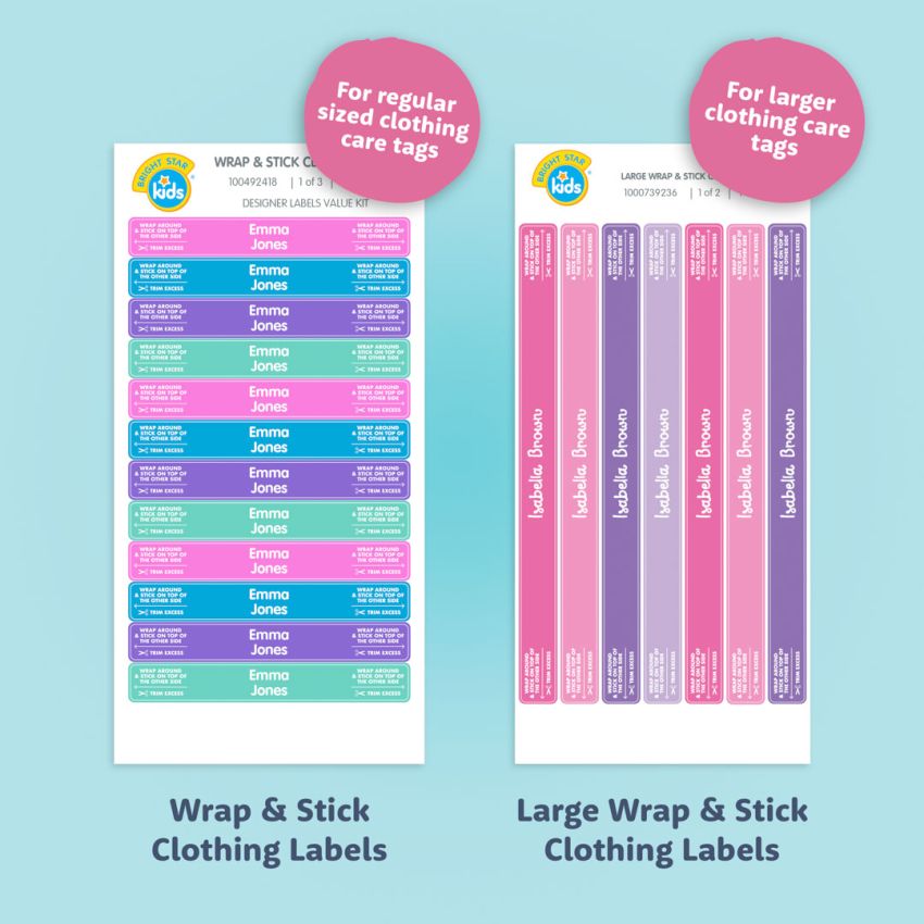 Large Wrap & Stick Clothing Name Labels product preview image