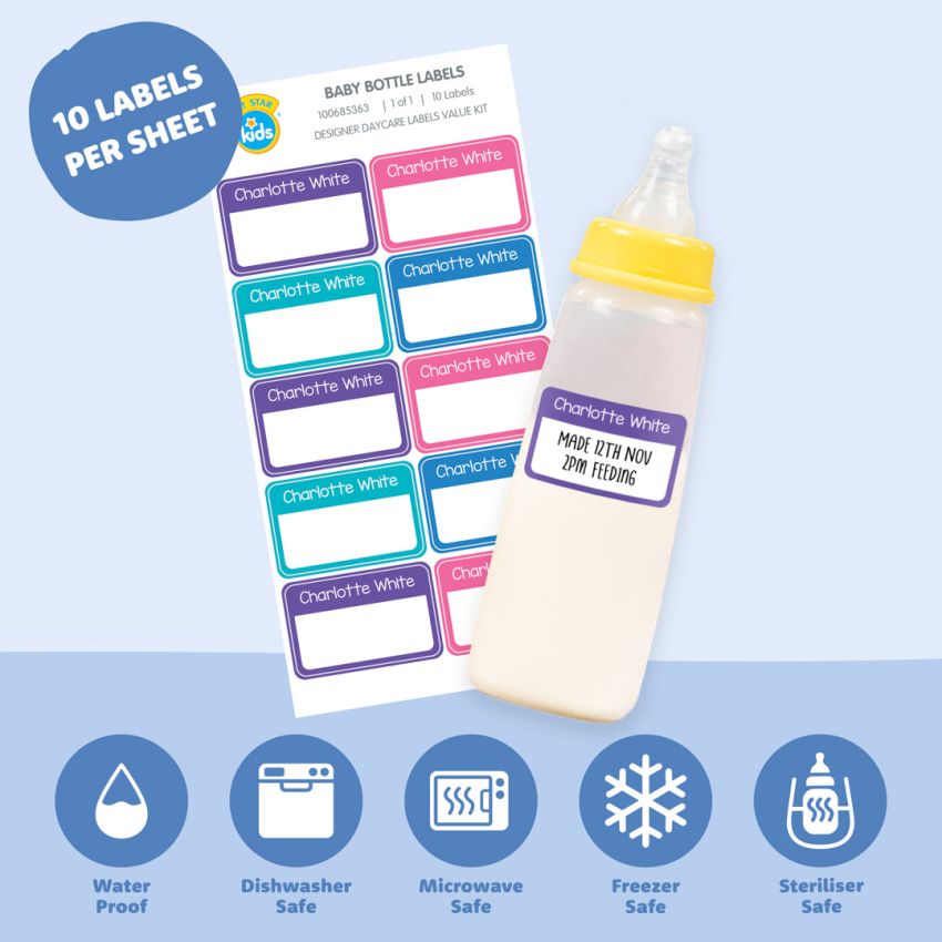 Baby Bottle Name Labels gallery image №1
