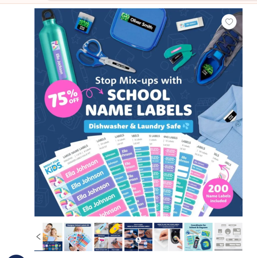 Designer Daycare Name Labels Combo Pack product preview image