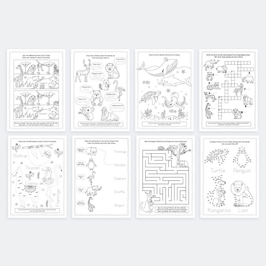Animals For Kids Activity Book product preview image