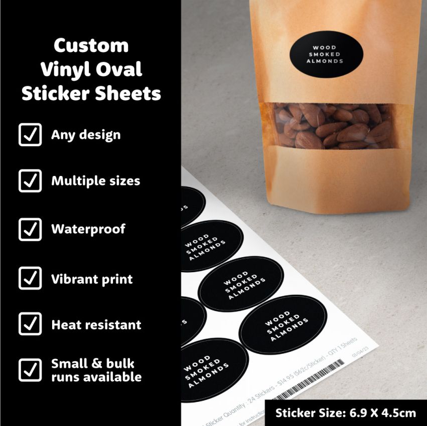 Oval Vinyl Sticker Sheets product preview image