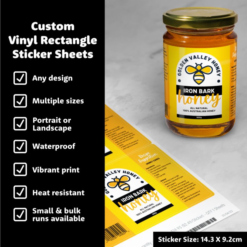 Rectangle Vinyl Sticker Sheets product preview image