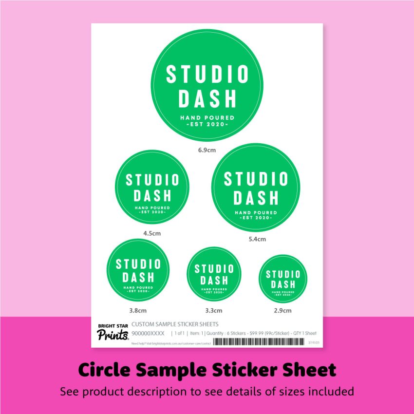 Custom Sample Sticker Sheets product preview image