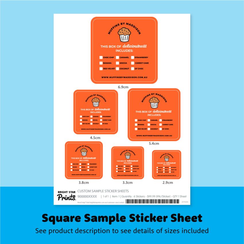 Custom Sample Sticker Sheets product preview image