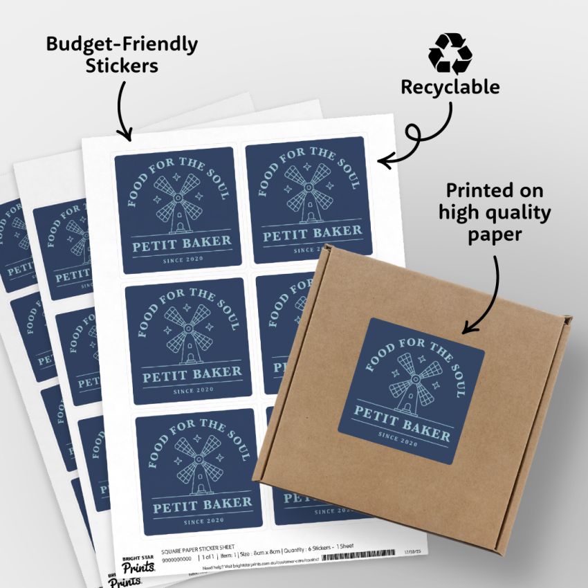 Square Paper Sticker Sheets product preview image