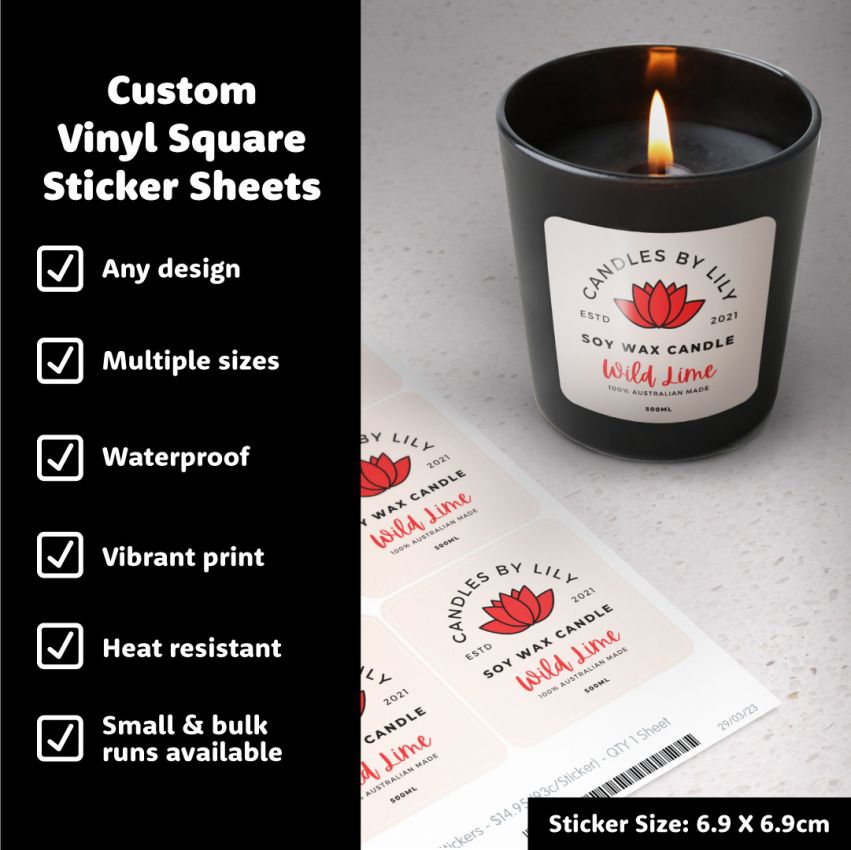Square Vinyl Sticker Sheets product preview image
