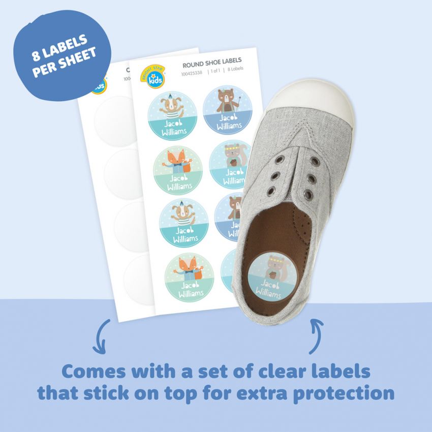 Designer Round Shoe Name Labels product preview image