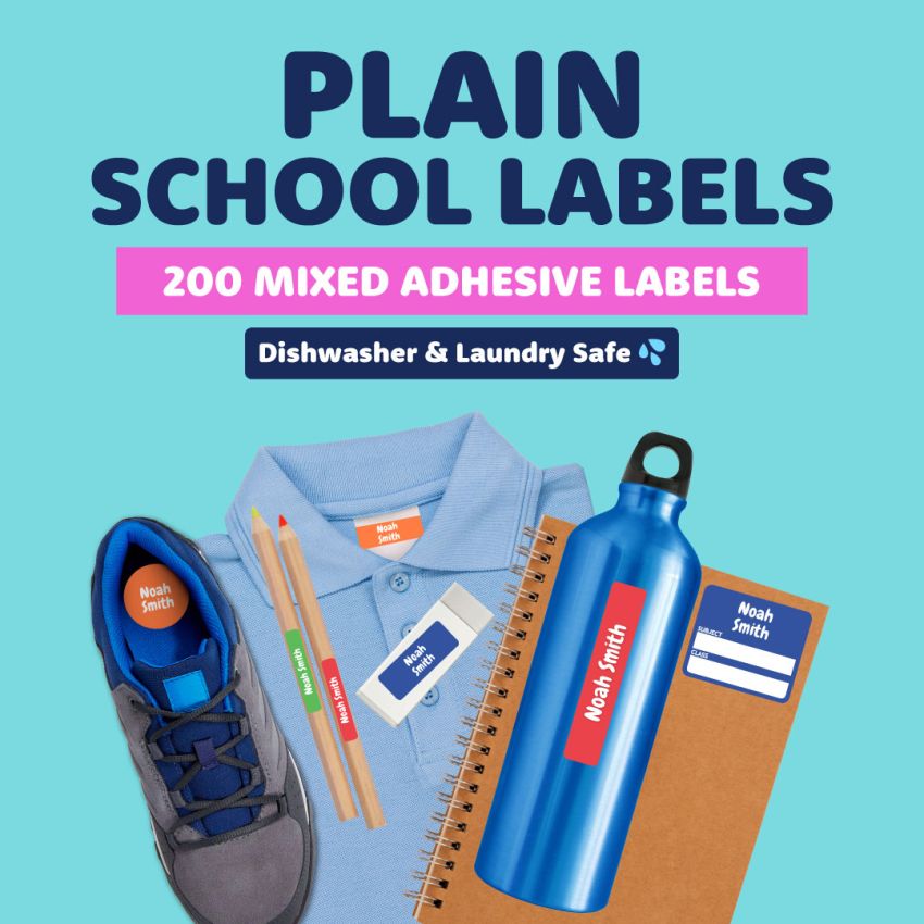 Plain School Name Labels Pack product preview image