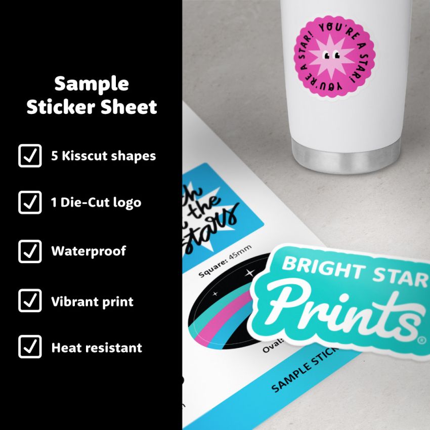 Vinyl Sticker Sample Sheet product preview image