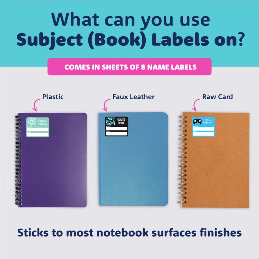 Designer Subject (Book) Stick On Name Labels gallery image №3