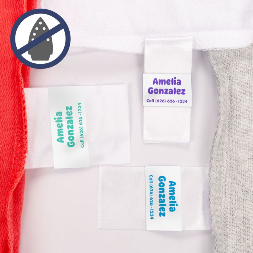 White Wrap & Stick Clothing Name Labels product preview image