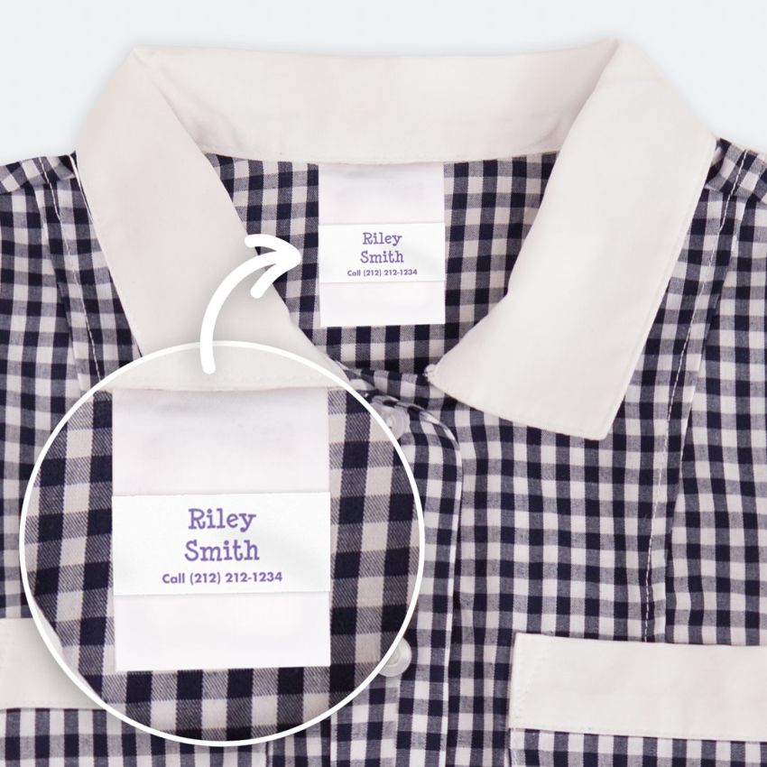 White Wrap & Stick Clothing Name Labels product preview image