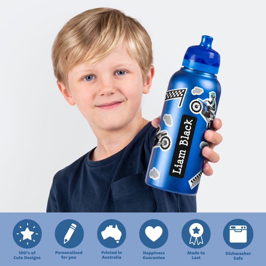 Kids Drink Bottle Name Labels product preview image