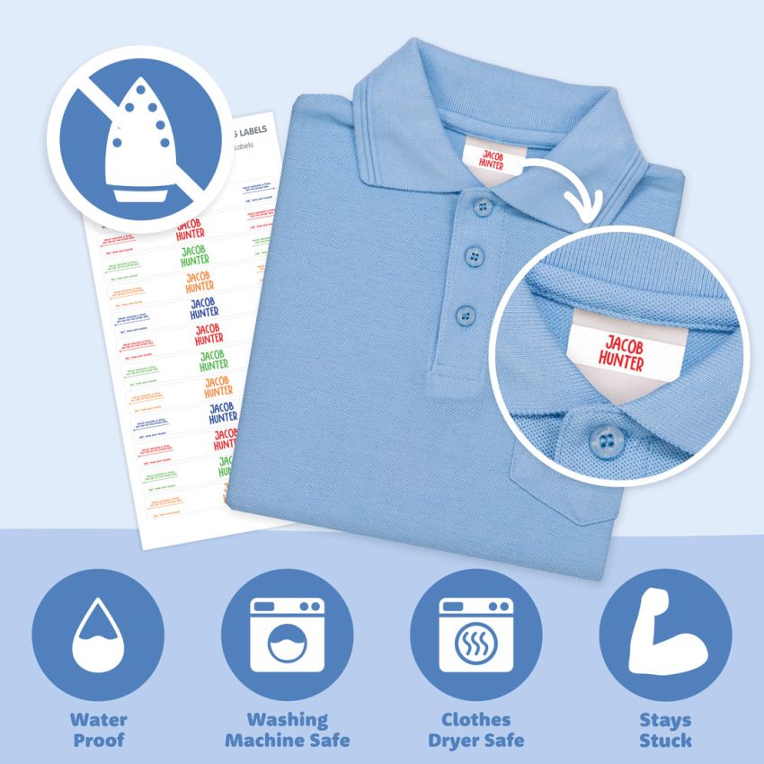 White Wrap & Stick Clothing Name Labels gallery image №3